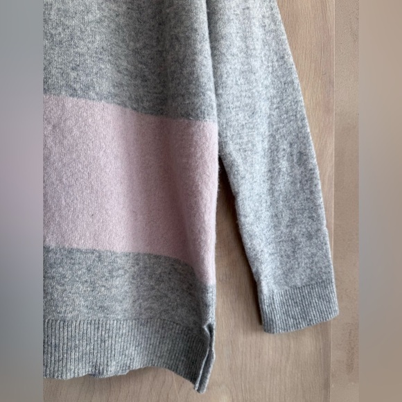 Benedetta B Italy Gray Pink Cowl Neck Wool Blend Sweater Tunic M-L - Picture 4 of 13